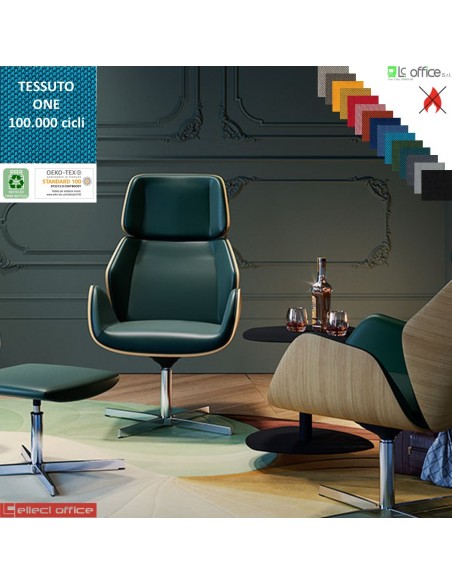 Haiku Wood Poltrona direzionale con movimento armonico base 4 razze alluminio ONE class 1 IM