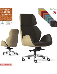 Haiku Wood Poltrona direzionale oscillante fulcro avanz. multiblock regolazione lat. base alluminio TESSUTO KING FLEX class 1IM