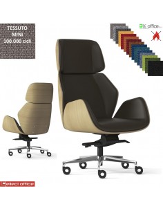 Haiku Wood Poltrona direzionale oscillante fulcro avanzato multiblock regolazione lat. base alluminio TESSUTO MINI class 1 IM