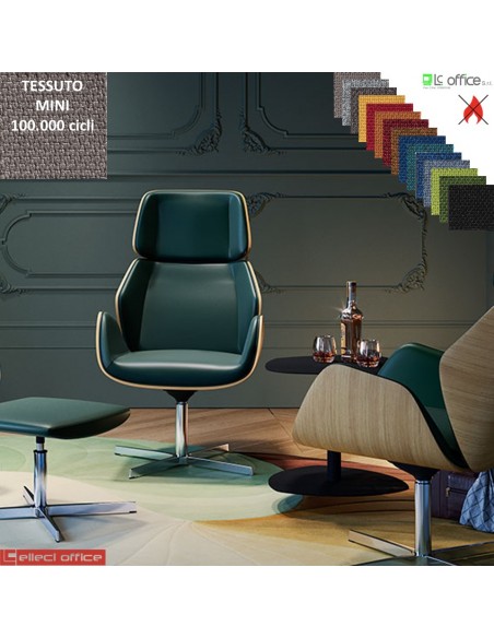 Haiku Wood Poltrona direzionale con movimento armonico base 4 razze alluminio TESSUTO MINI class 1 IM