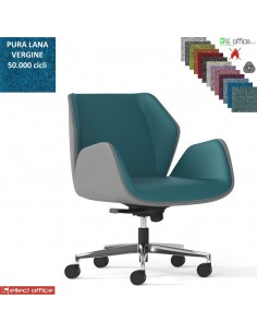 Haiku Poltrona semi-direzionale con oscillante multiblock base alluminio Lana vergine Class 1 IM