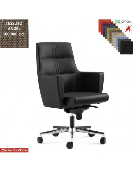Admiral Poltrona semi direzionale movimento syncronizzato multiblock base alluminio tessuto Angel class 1 IM