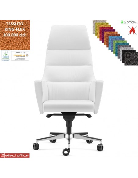 Admiral Poltrona direzionale movimento syncronizzato multiblock base alluminio TESSUTO KING FLEX class 1IM