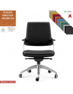 Omnia Poltrona semidirezionale con oscillante a fulcro avanzato base alluminio verniciata grigia TESSUTO KING FLEX class 1IM