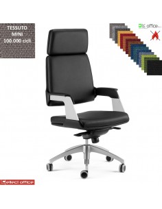 Omnia Poltrona direzionale con oscillante a fulcro avanzato base alluminio TESSUTO MINI class 1 IM