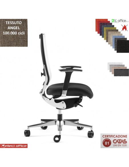 Shine poltrona semi direzionale schienale rete movimento sincro multiblock traslat. sedile base allu. Braccioli ANGEL Class 1 IM