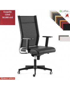 SYNCRONET Poltrona direzional movimento sincro multiblock braccioli regolabili con pad scorrevole, base nylon Cove