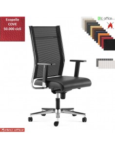 SYNCRONET Poltrona direzional movimento sincro multiblock braccioli regolabili con pad scorrevole, base alluminioCove