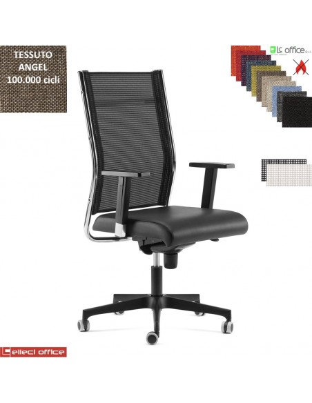 SYNCRONET Poltrona direzional movimento sincro multiblock braccioli regolabili con pad scorrevole, base nylon ANGEL