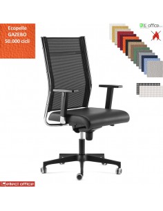 SYNCRONET Poltrona direzionale mov. sincro multiblock braccioli regolabili pad scorrevole base nylon ecopelle GAZEBO class 1 IM