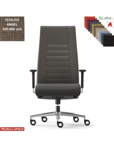 TAIT Poltrona direzionale mov. sincro multiblock braccioli regol. nylon pad scorrevole base alluminio tessuto Angel class 1 IM