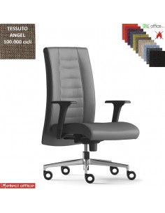 TAIT Poltrona semi direzionale mov. sincro multiblock braccioli regol. nylon pad scorrevole base allu tessuto Angel class 1 IM