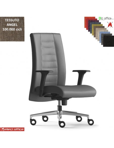 TAIT Poltrona semi direzionale mov. sincro multiblock braccioli regol. nylon pad scorrevole base allu tessuto Angel class 1 IM