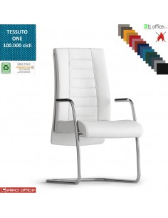 TAIT Poltrona interlocutore braccioli tubolare copribraccioli polipropilenee telaio cromato base slita ONE class 1 IM