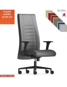 TAIT Poltrona direzionale mov. sincro multiblock braccioli regol. nylon pad scorrevole base nylon ecopelle GAZEBO Class 1IM