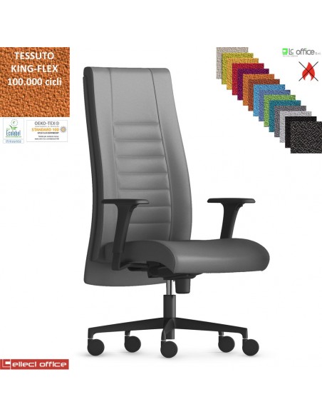 TAIT Poltrona direzionale mov. sincro multiblock braccioli regol. nylon pad scorrevole base nylon TESSUTO KING FLEX class 1IM