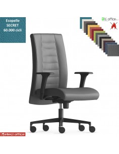 TAIT Poltrona semi direzionale mov. sincro multiblock braccioli regol. nylon pad base nylon ecopelle SECRET class 1 IM