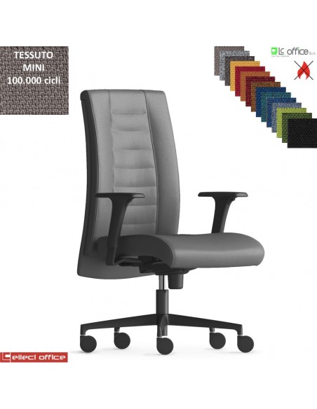 TAIT Poltrona semi direzionale mov. sincro multiblock braccioli regol. nylon pad scorrevole base nylon TESSUTO MINI class 1 IM