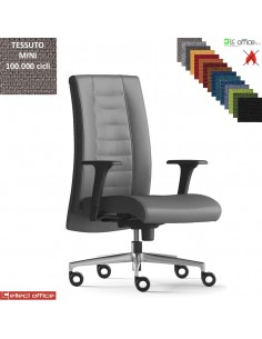 TAIT Poltrona semi direzionale mov. sincro multiblock braccioli regol. nylon pad scorrevole base allu TESSUTO MINI class 1 IM