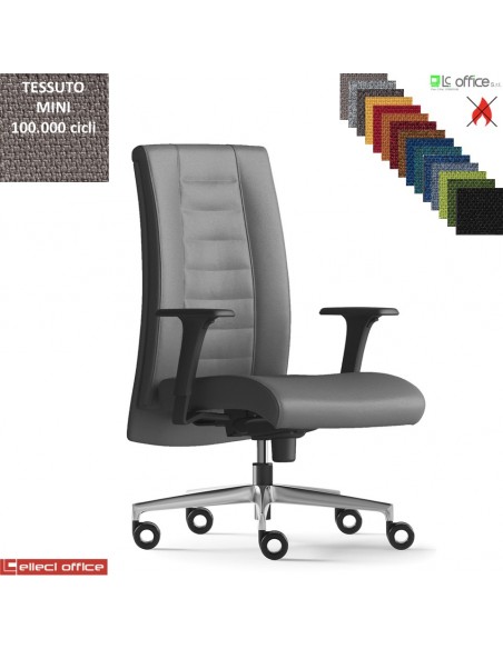 TAIT Poltrona semi direzionale mov. sincro multiblock braccioli regol. nylon pad scorrevole base allu TESSUTO MINI class 1 IM