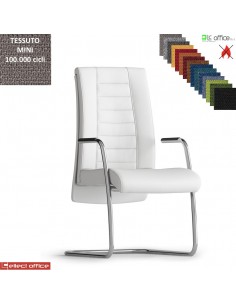 TAIT Poltrona interlocutore braccioli tubolare copribraccioli telaio cromato base slita TESSUTO MINI class 1 IM