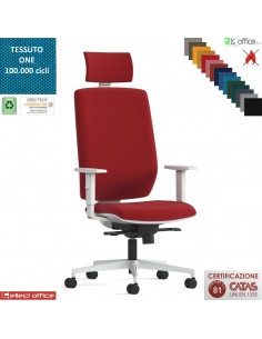 MIRAI WHITE Poltrona operativa schienale mov. Up-down appoggiatesta syncro antishock braccioli ONE class 1 IM