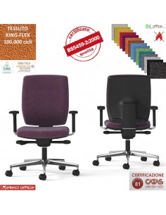 MIRAI 24 Poltroncina braccioli allu regolabili syncro multiblock antishock base allu ruote con freno TESSUTO KING FLEX class 1IM