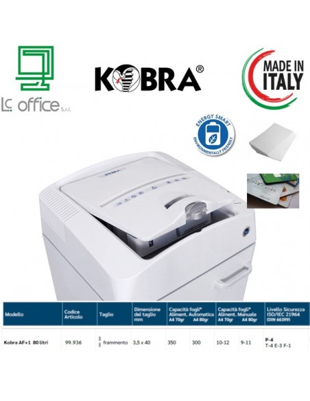 Distruggi Documenti Kobra AF+1 60 litri 99.936