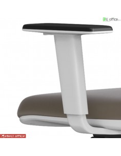 Coppia braccioli in polipropilene bianco regolabili in altezza pad NERO modelli PIPER - BRB60