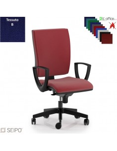 CONNECT CN50 poltrona operativa schienale alto imbottito braccioli movimento sincronizzato R4 tessuto B