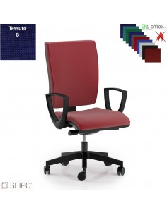 CONNECT CN51 poltrona operativa schienale alto imbottito braccioli movimento sincronizzato Z tessuto B