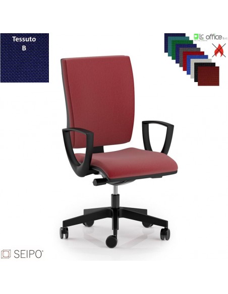 CONNECT CN51 poltrona operativa schienale alto imbottito braccioli movimento sincronizzato Z tessuto B