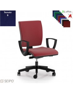 CONNECT CN54 poltrona operativa schienale basso imbottito braccioli movimento sincronizzato Z tessuto B