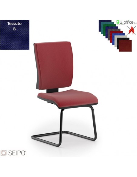 CONNECT CN59 poltrona visitatore slitta senza braccioli tessuto B