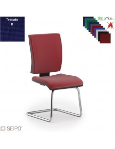 CONNECT CN60 poltrona visitatore slitta senza braccioli cromata tessuto B