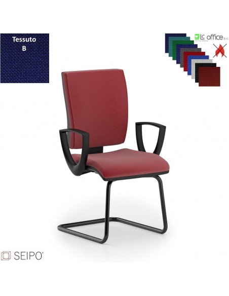 CONNECT CN61 poltrona visitatore slitta braccioli tessuto B
