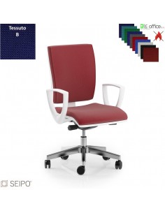 CONNECT CN74 poltrona operativa schienale basso imbottito braccioli movimento sincronizzato Z tessuto B