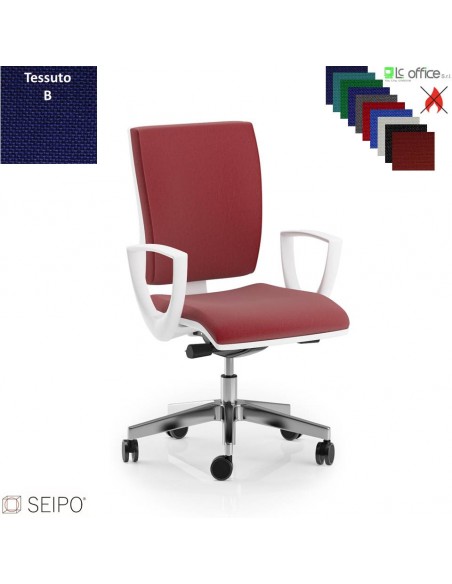 CONNECT CN74 poltrona operativa schienale basso imbottito braccioli movimento sincronizzato Z tessuto B