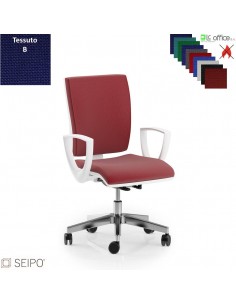 CONNECT CN75 poltrona operativa schienale basso imbottito braccioli movimento sincronizzato F tessuto B