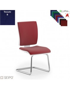 CONNECT CN79 poltrona visitatore slitta senza braccioli base cromata tessuto B