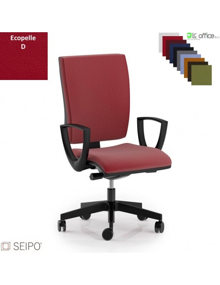 CONNECT CN51 poltrona operativa schienale alto imbottito braccioli movimento sincronizzato Z tessuto B SEIPO