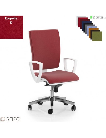 CONNECT CN70 poltrona operativa schienale alto imbottito braccioli movimento sincronizzato R4 ecopelle D SEIPO