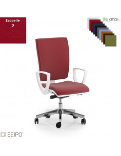 CONNECT CN72 poltrona operativa schienale alto imbottito braccioli movimento sincronizzato F ecopelle D SEIPO