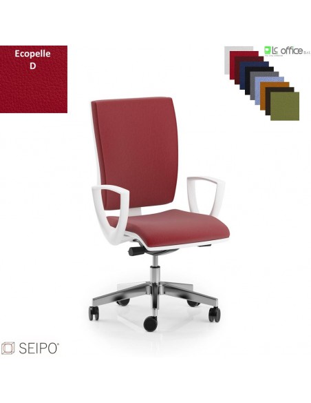 CONNECT CN72 poltrona operativa schienale alto imbottito braccioli movimento sincronizzato F ecopelle D SEIPO