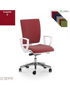 CONNECT CN74 poltrona operativa schienale basso imbottito braccioli movimento sincronizzato Z ecopelle D SEIPO