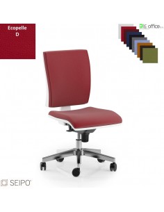 CONNECT CN76 poltrona operativa schienale basso imbottito senza braccioli movimento sincronizzato R4 ecopelle D SEIPO