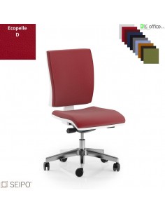 CONNECT CN77 poltrona operativa schienale basso imbottito senza braccioli movimento sincronizzato Z ecopelle D SEIPO