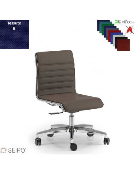 ROMBO R025 Poltrona schienale basso imbottito cuciture "lineari", senza braccioli movimento a gas "A" tessuto B