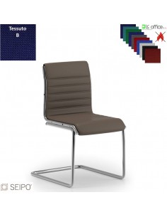 ROMBO R028 Poltrona a slitta imbottita cuciture "lineari" senza braccioli tessuto B