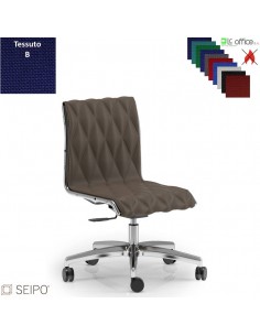 ROMBO R010 Poltrona schienale basso imbottito cuciture a "rombo", senza braccioli movimento a gas "A" tessuto B